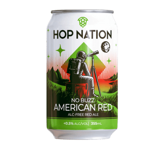 Hop Nation No Buzz Alcohol Free American Red 355ml Can