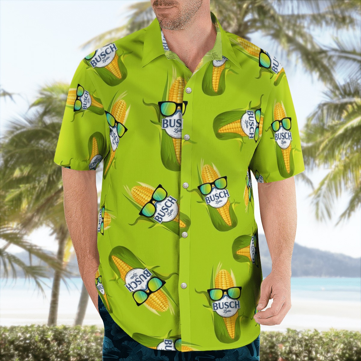 Busch Latte Beer Hawaiian Shirt Funny Corn In Sunglasses Beer Lover Gift